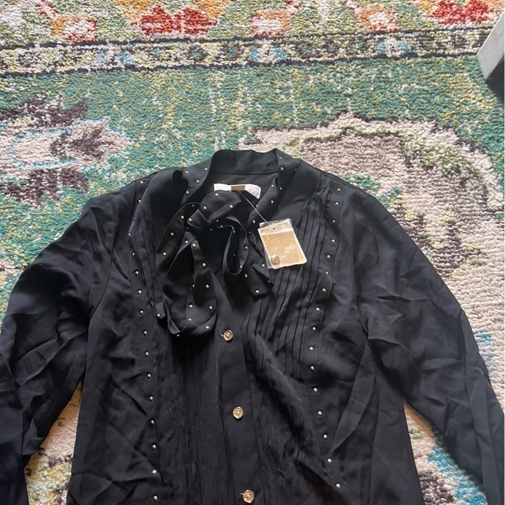 New 100% silk Michael Kors black dress with studs - Picture 3 of 8
